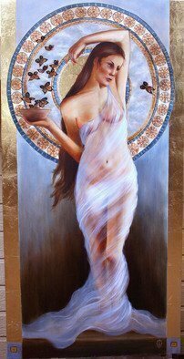 Marsha Bowers, 'Awakenings', 2009, original Painting Oil, 24 x 48  inches. Artwork description: 2307  Oil on Canvas with Gilding ...