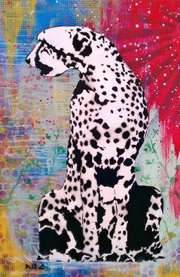 Bryce Chisholm: 'Lost Colors', 2012 Other Painting, Animals.   Animals are becoming extinct at an extraordinary rate. A cheetah losing his color the first stage.Spray paint and acrylic on a 24x24in gallery wrapped canvas.    ...