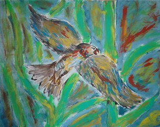 Alexander Hinovsi: 'harpy', 2018 Acrylic Painting, Animals.  Artwork is draw with acrylic paint.  In symbolic and surreal stile. ...