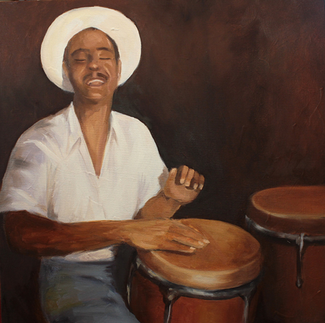 Angel Cruz  'El Rumbero', created in 2021, Original Painting Oil.