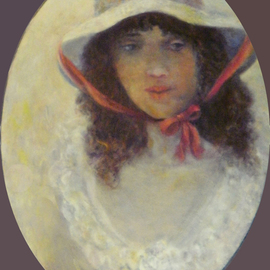 Sylva Zalmanson: 'A girl with a hat', 2014 Oil Painting, Portrait. Artist Description:    A girl with a hat, oil on canvas, figurative  ...