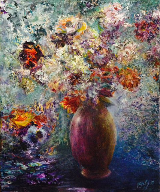 Sylva Zalmanson  'Winter Flowers', created in 2015, Original Mixed Media.