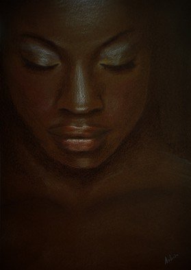 Aubin De Jongh: 'Queen Africa', 2015 Pencil Drawing, Beauty.  African face ...