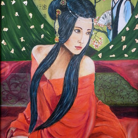 Nadezhda Wenzel: 'Thoughts about Love', 2015 Oil Painting, People. Artist Description:   Chinese woman, love  ...