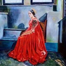 Nadezhda Wenzel: 'juliet', 2019 Oil Painting, Portrait. Artist Description: Base on the photo of Olivia Hussey from the  Romeo and Juliet  film of 1968...
