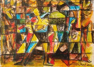 Aditya Dev: 'life in different blocks', 2016 Oil Pastel, Abstract. LIFE NATURE DIFFERENT BLOCKS OIL PASTEL ON PAPER ADITYA DEV ARTIST...