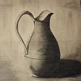 Afifa Rida: 'Still Life', 2017 Pencil Drawing, Still Life. Artist Description: Jug Still Life...
