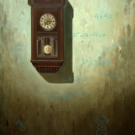 Afriani Afriani: 'matematis', 2015 Oil Painting, Conceptual. Artist Description: Mathematics is an exact science, the calculations are clear and precise. Just as time goes. . second by second, minute by minute, keep spinning for centuries. Earth and human life, go hand in hand with time. Change is inevitable. Birth, children, adolescents, adults and old. So also with the ...