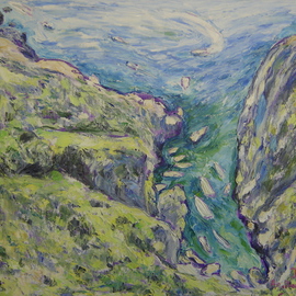 Agnieszka Praxmayer: 'Capri Jump of Tyberius Italy', 2005 Oil Painting, Landscape. Artist Description:   Italy / seaside /            ...