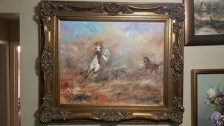 Artist: Ahmed Alkarkhi - Title: horses and desert - Medium: Oil Painting - Year: 2020