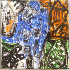 Stefanos Alafouzos: 'Nature, neo expressionism, raw art, art brute, framed, decorated artist', 2012 Oil Painting, Expressionism. Artist Description:    Neo expressionist style painting from decorated professional artist.Unique slyle and texture.   ...