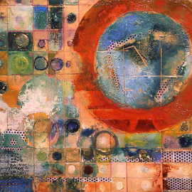 Alan Soffer: 'Circles and Squares III', 2006 Encaustic Painting, Geometric. Artist Description:       abstract expressionism     ...