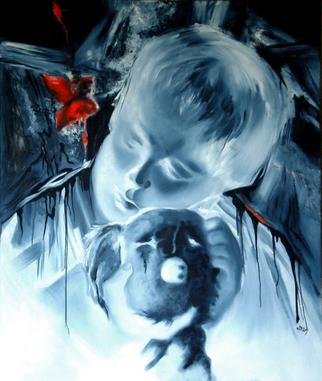 Alev Guvenir: 'why II', 2004 Oil Painting, Life. For all the children who had pain. . . ...
