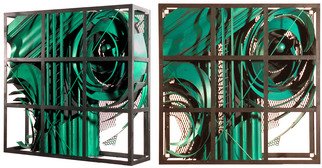 Alexey Klimov: 'past continuous in green', 2009 Steel Sculpture, Abstract. This collection of 4 wall sculptures reflects my fascination with the timeless nature of most visually captivating architectural detail of the ancient past graduating into contemporary Post- Modern. This is where the name 