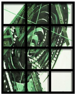 Artist: Alexey Klimov - Title: timeless behind bars in green - Medium: Other Painting - Year: 2009