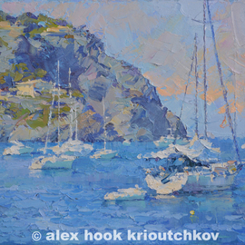 Alex Hook Krioutchkov Artwork Port de Andratx, 2015 Oil Painting, Architecture