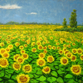sunflowers By Alexander Bezrodnykh