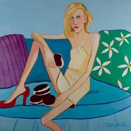Alice Murdoch: 'Vamp', 2011 Oil Painting, Figurative. Artist Description:     Sexy is Thin                                  ...