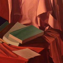 Alina Krasilnikova: 'Still life with books', 2014 Oil Painting, Still Life. Artist Description:  Still life with books, drapery. Game of light and shadow. oil on canvas ...