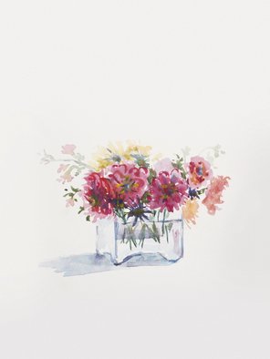 Jianhui Gao: 'In full bloom1', 2014 Watercolor, Floral. Art watercolor painting on paper painting flowers in full bloom the beautiful painting...