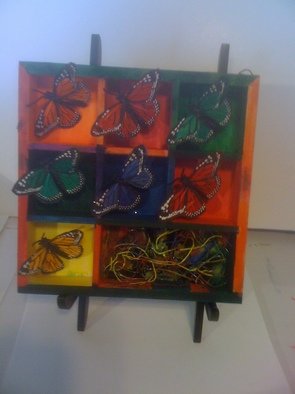 Allan Cohen: 'Butterflies In Motion', 2011 Assemblage, Fantasy. Butterflies In MotionOne of A Kind, Original Assemblage - Signed Art Work. Multi Colored Butterflies In Motion.Open Box, Multi Colored, Hand Painted Boxes to Match  ButterfliesMulti Colored, Hand Painted, Back of Box. Size of box 7x 7xIReady for hanging or table top display.A Happy And Colorful ...
