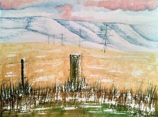 Harry Bayley: 'cairngorms', 2017 Watercolor, Landscape. Artist Description: Watercolour of the Cairngorms mountain range viewed from Lochaber, Scotland. ...