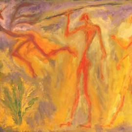 Ahmed Al Safi: 'The Dismissal ', 2004 Oil Painting, Mythology. 