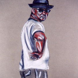 A M Bowe: 'Tom', 2001 Charcoal Drawing, Figurative. 