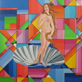 Sergio Roffe: 'VENUS BOTTICELLI', 2011 Acrylic Painting, Figurative. Artist Description:   FIGURATIVE/ GEOMETRIC ABSTRACT  ...