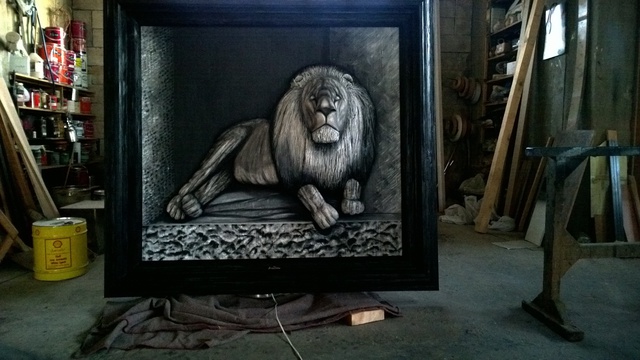 Amer Mehtar  'Lion Masterpiece ', created in 2014, Original Painting Oil.