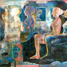 Nane Tumanian: 'Coming To', 2013 Mixed Media, Abstract Figurative. Artist Description: Female sitting in a state of inner concentration.     ...