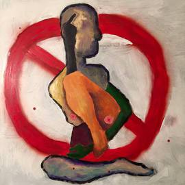 Amy Wetterlin: 'I Will Not Be Silenced', 2016 Mixed Media, Abstract Figurative. Artist Description:  abstract, representational, color, red, vibrant, androgynous, female, feminist          ...