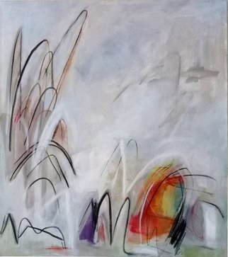 Ana Castro Feijoo: 'White brizees 1', 2020 Other Painting, Abstract. Belongs to the seriesThe color of the windits main caracteristic is its transparency in colors, gestual movements that take us back to the breezes from whish this work was inspired...