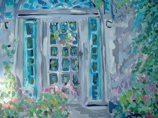Andree Lisette Herz: 'Gree Door', 2003 Acrylic Painting, Architecture. Painting on board of a friend front door...