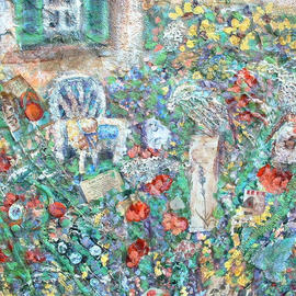Andree Lisette Herz: 'gardenbysea', 2003 Mixed Media, Floral. Artist Description: acrylic on handmade paper with collage...