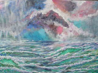 Andree Lisette Herz: 'storm at sea', 2007 Acrylic Painting, Beach.  late day storm at sea , on gallert wrapped canvas all edges painted so no frame needed ...