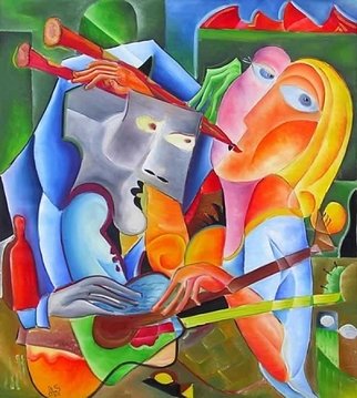 Artist: Andrei  Dobos - Title: song in two - Medium: Oil Painting - Year: 2017