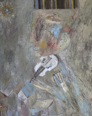 Andre Nod: 'white violine', 2017 Oil Painting, Music. sound...