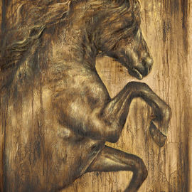 Paula Collewijn: 'hymne', 2010 Oil Painting, Animals. Artist Description: Horse, horses, paard, paarden, cheval, pferd...