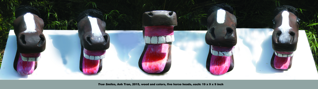 Anh Tran  'True Smiles', created in 2015, Original Sculpture Stone.