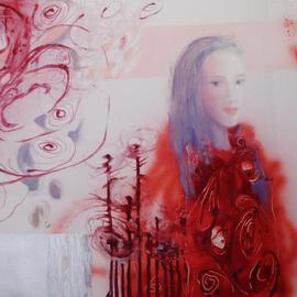 Anna Zygmunt : 'SPIRALS', 2011 Oil Painting, Portrait. Artist Description:   delicate painting of a female figure in a scene populated by surreal fantasy spirals circling in the air and all within a scene dominated by light.             ...