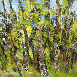 Animesh Roy: 'Trees', 2006 Acrylic Painting, Landscape. Artist Description:  Trees / Trees Acrylic on Canvas  38cm x 38cm	Dec. 2006 ...