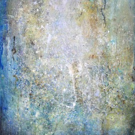 Anne Schwartz: '162 First Dawn', 2011 Mosaic, Atmosphere. Artist Description:  Blue, space, textured, contemporary, light, movement, gold, silver, abstract, contemporary, light green, white, light brown, pattern ...