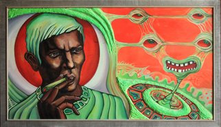 Anna Reztsova: 'men from another planet', 2003 Acrylic Painting, Psychedelic. portrate, futurism. space...