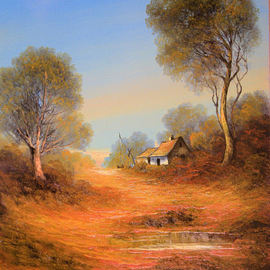 Antoniu Marjai: 'Old farm', 2011 Oil Painting, Landscape. 