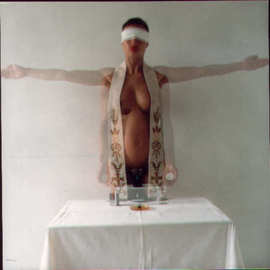 Louis Flamel: 'ROSARIUM PLACENTAE  27th action', 1993 Color Photograph, Erotic. 