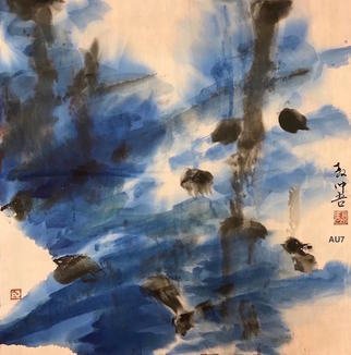 Chongwu Ao: 'au 7 rising i', 2019 Ink Painting, Abstract. Original Abstract Ink Painting On The Rice Paper. Freedom your true feelings is the portrayal of my artworks. It shows Asian cultural elements and humanistic spirit and is magnificent, open, natural, and has no limit. ...