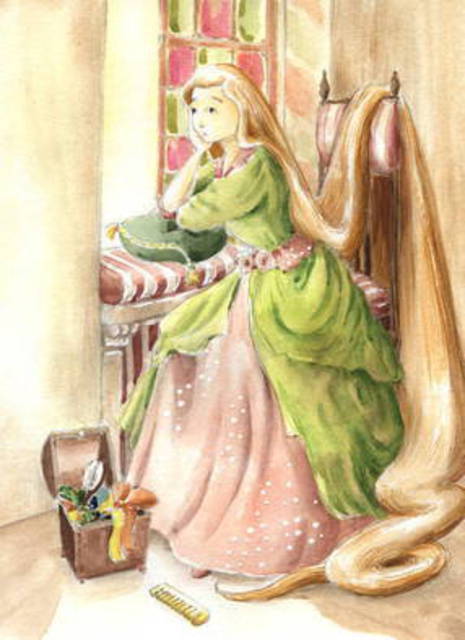 Artist Joanna Pasek. 'Rapunzel' Artwork Image, Created in 2013, Original Mixed Media. #art #artist