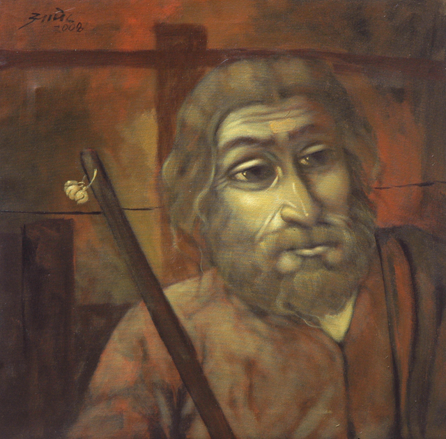 Artist Pramod Apet. 'The Man' Artwork Image, Created in 2008, Original Painting Acrylic. #art #artist
