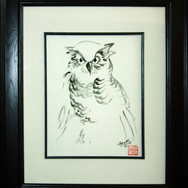 Environmental Artist Apollo: 'The Wise One', 2012 Other Painting, Animals. Artist Description:  Chinese Brush stroke Art also called Sumi Art by Apollo.  The Great Owl iconizedfor its silent wisdomFramed dimensions 21. 5 x 25. 5A tribute to Mom, Apollos mother was a very well know Fine Arts Ceramics her name was Katherine Harmon.  She received numerous Awards.  She is in ...